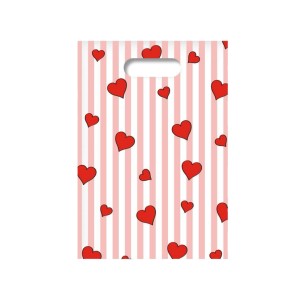 BOLSA RIÑON FANTASIA x 50u 25x35 CORAZONES CON BARRAS